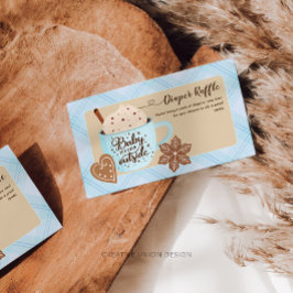 Hett Chocolate Winter Pojke Diaper Raffle Tilläggskort