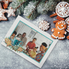 Hett Chocolate with Cookies and Greenery Flat Phot Julkort