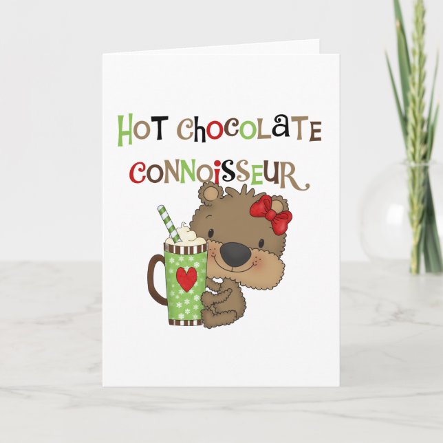 Hett ChocolateConoisseur Girl Bear Helgkort (Framsida)