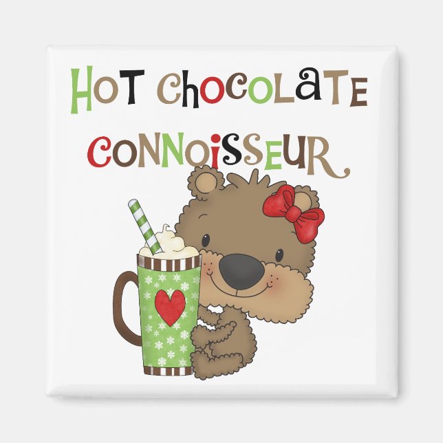 Hett ChocolateConoisseur Girl Bear Magnet (Framsidan)