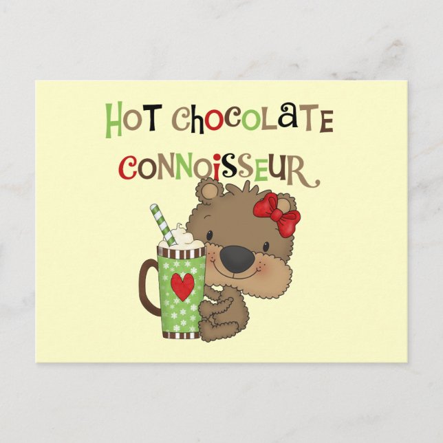 Hett ChocolateConoisseur Girl Bear Vykort (Framsida)