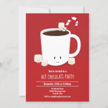 Hett Choklad Hett Kakaojul Party Tecknad