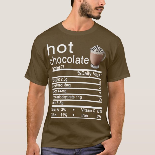 hett Choklad Nutrition Facts Funny Thanksgiving T Shirt (Framsida)
