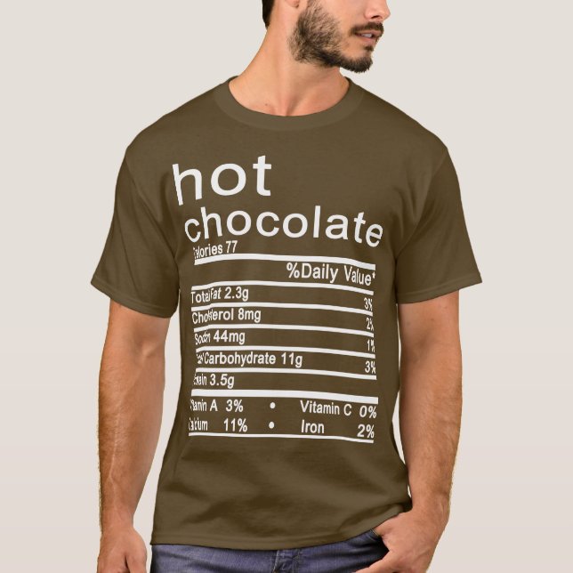 hett Choklad Nutrition Facts Funny Thanksgiving T Shirt (Framsida)