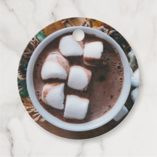 Hett choklad och marshmallow kakao gåvor etiketter
