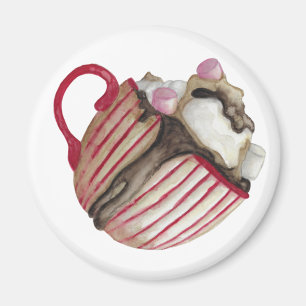 Hett choklad och marshmallow kakaosundae magnet