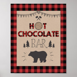 Hett Choklad Pub Sign Lumberjack Cocoa bord-skylt Poster