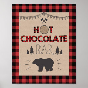 Hett Choklad Pub Sign Lumberjack Cocoa bord-skylt Poster