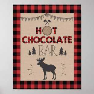 Hett Choklad Pub Sign Lumberjack Cocoa bord-skylt Poster