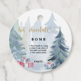 Hett chokladbomben märkre. Kakaobomber av vinterty Gåvor Etiketter