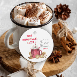 Hett chokladbomben märkre. Kakaobomber av vinterty Gåvor Etiketter