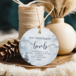 Hett chokladbomben märkre. Kakaobomber i vintersko Gåvor Etiketter