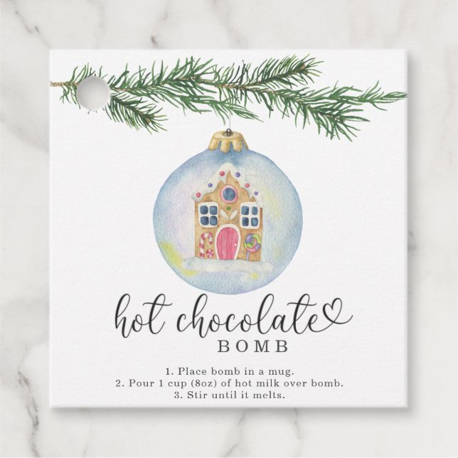 Hett chokladbomben märkre. Vattenskärvning Gåvor Etiketter (Framsida)