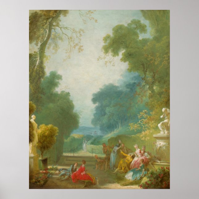 Hett Cockles spel - Jean Fragonard Fine Art Poster (Framsidan)