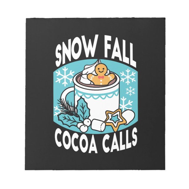 Hett Cocoa and Winter Charm - Snö Fall Cocoa Call Anteckningsblock (Framsida)