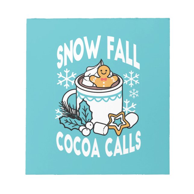 Hett Cocoa and Winter Charm - Snö Fall Cocoa Call Anteckningsblock (Framsida)