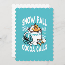 Hett Cocoa and Winter Charm - Snö Fall Cocoa Call Inbjudningar