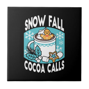 Hett Cocoa and Winter Charm - Snö Fall Cocoa Call Kakelplatta