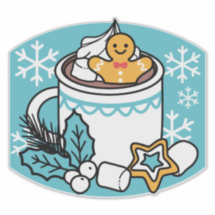 Hett Cocoa and Winter Charm - Snö Fall Cocoa Call Klistermärken