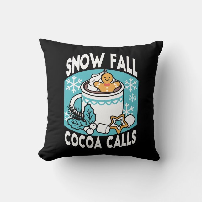 Hett Cocoa and Winter Charm - Snö Fall Cocoa Call Kudde (Framsida)