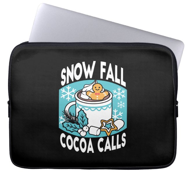 Hett Cocoa and Winter Charm - Snö Fall Cocoa Call Laptop Fodral (Framsidan)