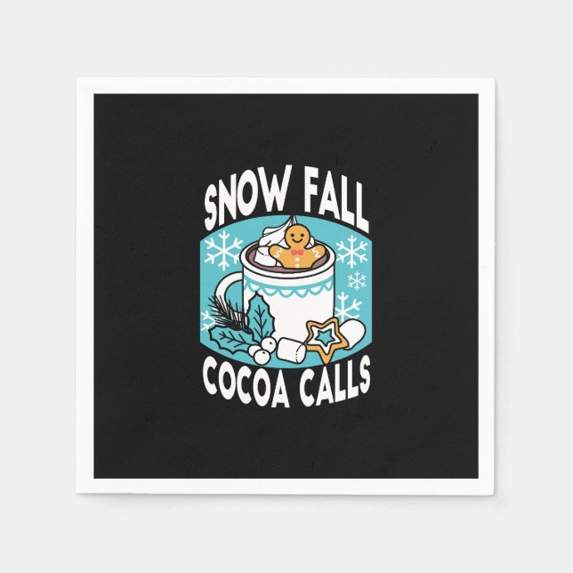 Hett Cocoa and Winter Charm - Snö Fall Cocoa Call Pappersservett (Framsidan)