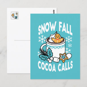Hett Cocoa and Winter Charm - Snö Fall Cocoa Call Vykort