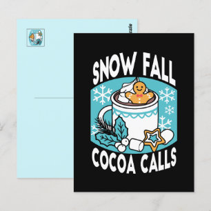 Hett Cocoa and Winter Charm - Snö Fall Cocoa Call Vykort
