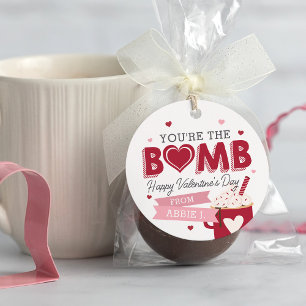 Hett Cocoa Bomb Classroom Valentines day Märkre Gåvor Etiketter