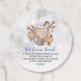 Hett Cocoa Bomb-sötsaker och baby. Det är kall uta Gåvor Etiketter