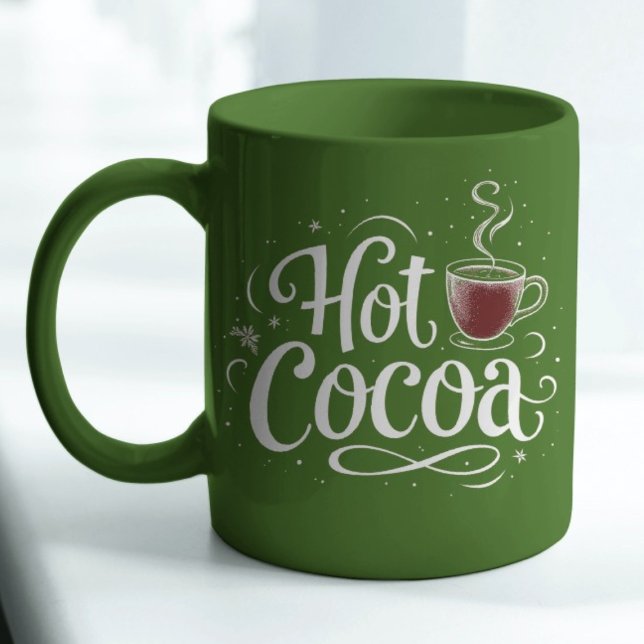 Hett Cocoa Elegant Vitskript Hett Kakao Mugg (Skapare uppladdad)
