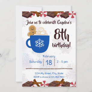Hett Cocoa Födelsedagsfest inbjudan