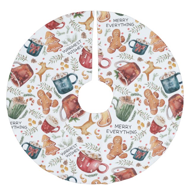 Hett Cocoa Gingertea Cookies Rustic jul Julgransmatta Borstad Polyester (Framsidan)