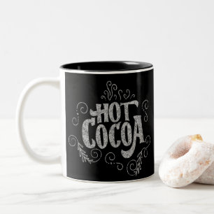 Hett Cocoa Hand Lettering Chalkboard Två-Tonad Mugg