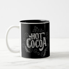 Hett Cocoa Hand Lettering Chalkboard Två-Tonad Mugg