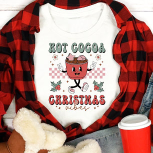 Hett Cocoa-julen Vibes Retro Helgdag T Shirt