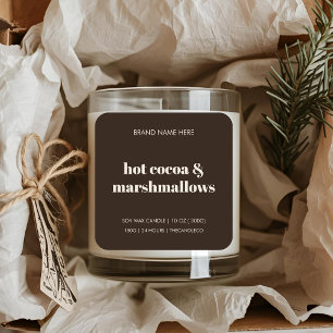 Hett Cocoa & Marshmallow   Mysiga vinterminimalist Fyrkantigt Klistermärke