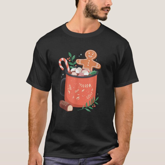 Hett Cocoa Mugg Gingertea Cookie Julafton jul Ho T Shirt (Framsida)
