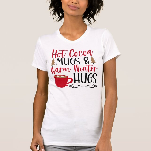Hett Cocoa Mugg & Hugs T Shirt (Framsida)