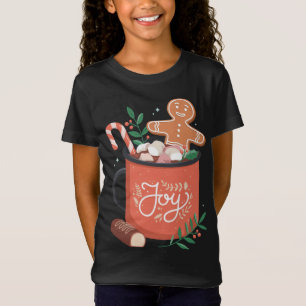 Hett Cocoa-Pepparkaksgubben med Candy cane Joy T Shirt