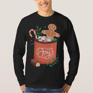 Hett Cocoa-Pepparkaksgubben med Candy cane Joy T Shirt