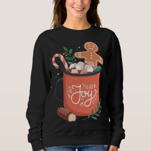 Hett Cocoa-Pepparkaksgubben med Candy cane Joy T Shirt