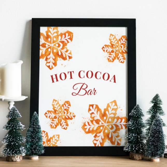 Hett Cocoa Pub Gingertea Cookies Jul Poster (Skapare uppladdad)
