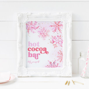 Hett Cocoa Pub Sign Kakaosignatur för Rosa Hett Poster