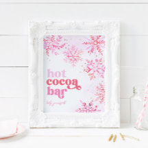 Hett Cocoa Pub Sign | Kakaosignatur för Rosa Hett