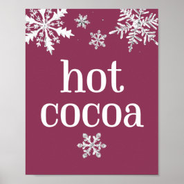Hett Cocoa Snowflake Party Sign Poster