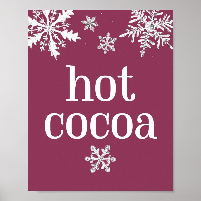 Hett Cocoa Snowflake Party Sign Poster (Framsidan)