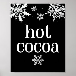 Hett Cocoa Snowflake Party Sign Poster