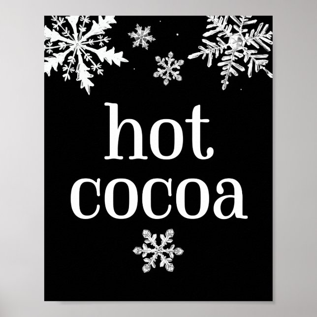 Hett Cocoa Snowflake Party Sign Poster (Framsidan)