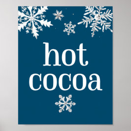 Hett Cocoa Snowflake Party Sign Poster